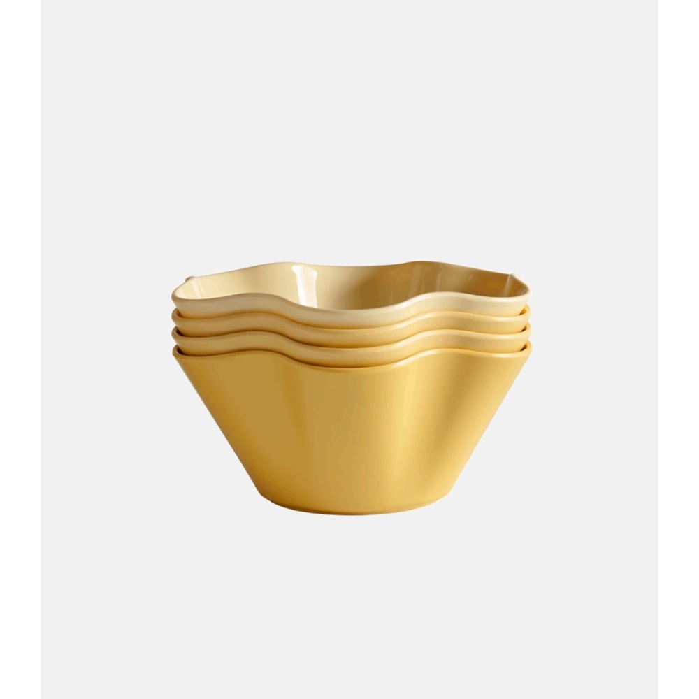 Yellow Ceramic Serving Bowls - Set of 4